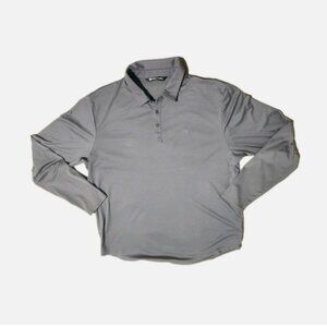 Travis Mathew Long Sleeve Shirt Mens Size XL Gray Collared Button